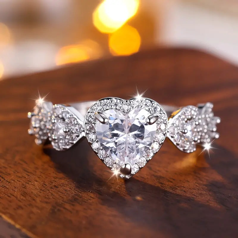 Coquette Style Promise Ring Sweet Heart Design