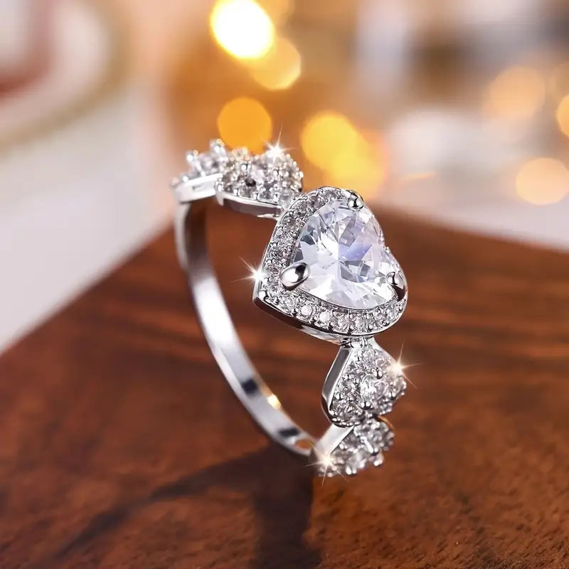 Coquette Style Promise Ring Sweet Heart Design