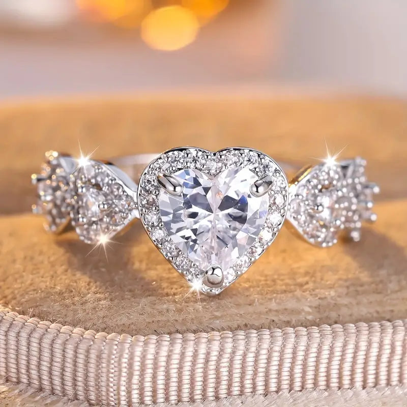 Coquette Style Promise Ring Sweet Heart Design