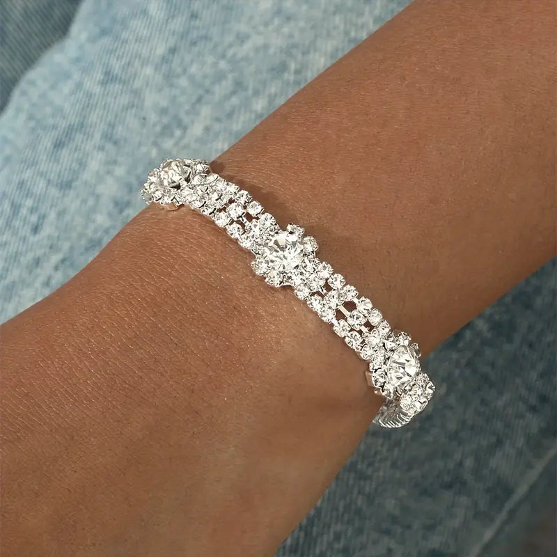 White Rhinestone Tennis Bracelet