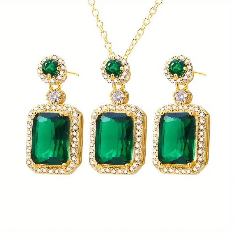 4pcs/set, Elegant Jewelry Set, Trendy Earrings Necklace Ring Set
