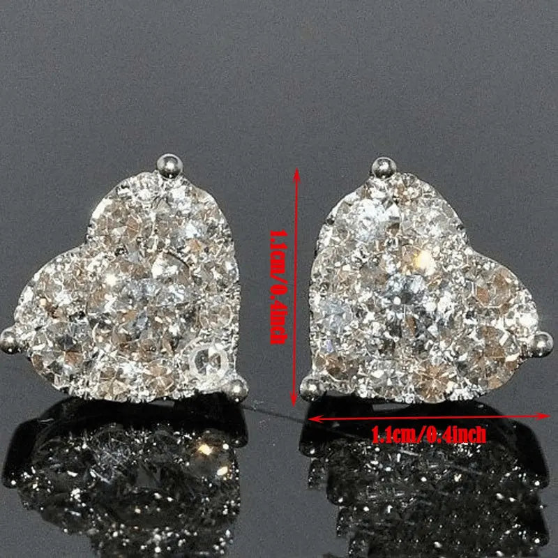 Sparkling Heart Stud Earrings - Perfect Gift for Any Occasion