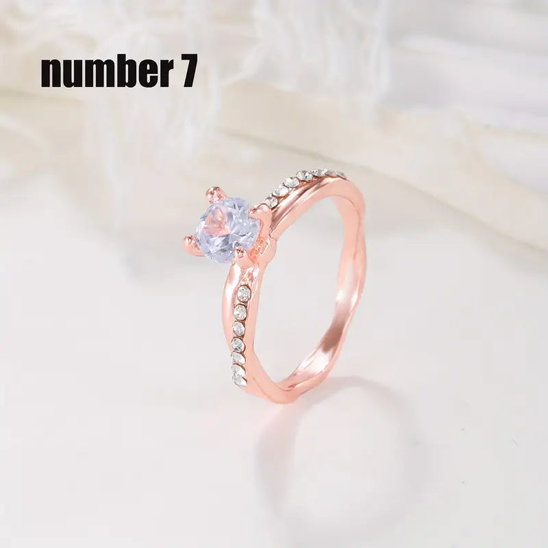 Exquisite 6mm Rhinestone Studded Elegant Wreath Ring