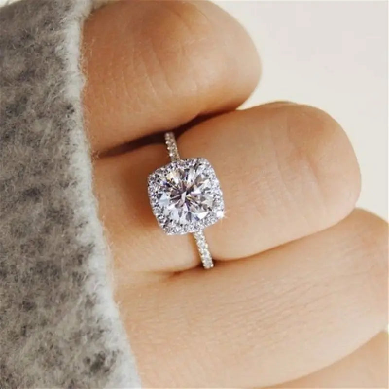 Stunning Square Zircon Ring with Artificial Diamond Accent - Stylish and WOW